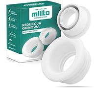 Millto™ Tubo de goma reductor con adaptador de rosca Push Fit para tubo de desagüe, manguito de goma para desagüe, adaptador de sello 3 bar, diámetro de conexión Ø 50 x 40 mm, blanco