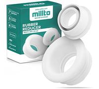 Millto™ Tubo de goma reductor con adaptador de rosca Push Fit para tubo de desagüe, manguito de goma, adaptador de sello 3 bar, diámetro de conexión Ø 50 x 32 mm, color blanco