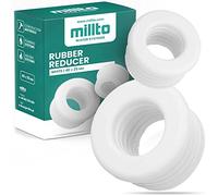 Millto™ Tubo de reducción de goma con adaptador de sello, conector Push Fit para tubo de desagüe, manguito de goma para desagüe, adaptador de junta de 3 bar, diámetro de conexión Ø 40 x 25 mm, blanco