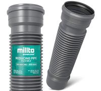 Millto Tubo Flexible De Desagüe Ø 110 mm 340-400 mm Prolongación Canalón Bajante Extensión Tubo Pluvial Aireación Evacuación Aguas Residuales Obra Exterior