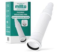 Millto™ Tubo reductor flexible 50 x 50/40/32 mm, 300 mm, tubo de desagüe con manguito, sistema de alcantarillado, salida de lavabo, pieza de conexión de desagüe ajustable