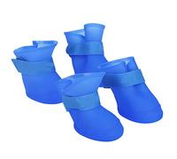 Milltrip 4pcs Silicone Pet Botas para Perros - Zapas de Lluvia contra el Deslizamiento para Perros, Zapatos de Patas Lindas y Protectores para Todas Las Estaciones, para Caminar, Caminar