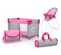Milly Mally Accesorios para muñecas 3 en 1 Juego de Accesorios para muñecas Elsa Prestige Rosa