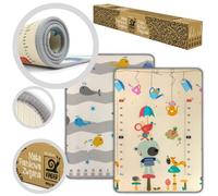 Milly Mally Alfombra de espuma para niños plegable de doble cara, 178 x 120 x 1 cm, material XPE, impermeable, no tóxico, antialérgico, antideslizante oso y Whales
