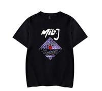 Milo J 166 Retirada Album Camiseta Mujer Hombre 2025 Casual Cuello Redondo Manga Corta Retro Tee, Negro, XS