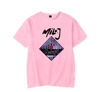 Milo J 166 Retirada Album Camiseta Mujer Hombre 2025 Casual Cuello Redondo Manga Corta Retro Tee, rosa, XS