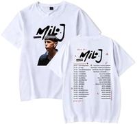 Milo J Camiseta 111 Album Merch Mujeres Hombres Casual Cuello Redondo Manga Corta Retro Tee, blanco, 42