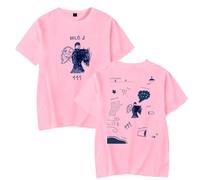 Milo J - Camiseta de manga corta con cuello redondo para hombre y mujer, estampado casual, elegante, retro, ropa de calle Harajuku