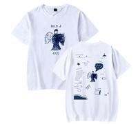 Milo J - Camiseta de manga corta con cuello redondo para hombre y mujer, estampado casual, elegante, retro, ropa de calle Harajuku