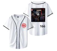 Milo J Jersey Milo J 166 Album Camiseta 2025 Unisex Moda Manga Corta Camiseta de Béisbol Estilo Harajuku, blanco, XXS