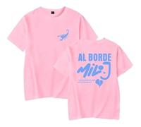 Milo J Merch Al Borde - Camiseta casual de manga corta con cuello redondo, rosa, XXS