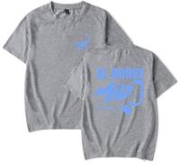 Milo J Merch Al Borde Camiseta Milo J 511 Album Mujeres Hombres Casual Cuello Redondo Manga Corta Retro Tee, gris, 42