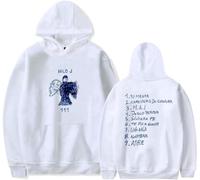 Milo J Merch Sudadera Milo J 111 Album para Hombre y Mujer con Capucha Casual Moda Retro Clásica de Manga Larga, blanco, M