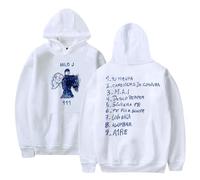 Milo J - Sudadera con capucha casual para hombre y mujer, manga larga, moderna, retro, hip hop, ropa urbana