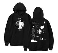 Milo J - Sudadera con capucha informal para hombre y mujer, manga larga, elegante, retro, estampado hip hop, ropa urbana