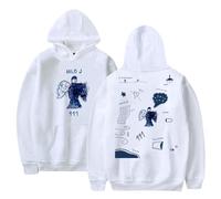 Milo J - Sudadera con capucha informal para hombre y mujer, manga larga, elegante, retro, estampado hip hop, ropa urbana