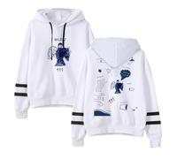 Milo J - Sudadera de manga larga sin bolsillos, informal, para hombre y mujer, estilo retro
