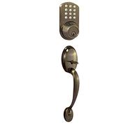 milocks btf-02aq Digital cerrojo y cerradura para puerta paso mango Set Combo con entrada sin llave a través de teclado Código de seguridad para puertas, latón envejecido
