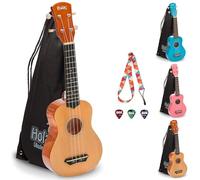 Miloll Ukelele de alta calidad para principiantes, cuerpo de arce de calidad con cuerdas Aquila Super Nylgut, juego completo con accesorios (natural)