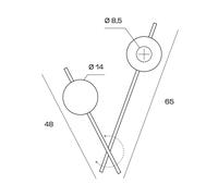 miloox by Sforzin Aplique de pared Mikado, cipria/transparente, 2 luces, cristal