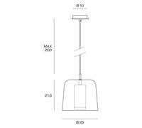 miloox by Sforzin Colgante Frida doble vidrio, exterior verde