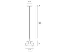 miloox by Sforzin Lámpara colgante X-Ray, dorada, Ø 20 cm, cristal, 1 luz