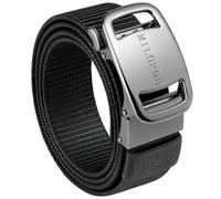 Milorde Cinturón de nailon con trinquete para hombre, 35 mm, diseños modernos y cómodos para el trabajo, negocios e informal, Camiseta sin mangas negra, 34-38”Waist Adjustable（110cm）