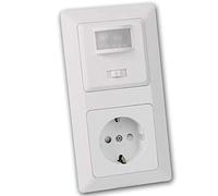 Milos - Enchufe con Detector de Movimiento, Apto para LED, Empotrado, 230 V