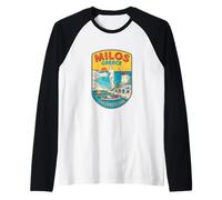Milos Grecia Travel Souvenir City Gift Camiseta Manga Raglan