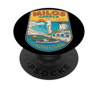 Milos Grecia Travel Souvenir City Gift PopSockets PopGrip Adhesivo