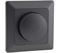 Milos - Regulador de intensidad para bombillas regulables 3-60 W, incluye marco, montaje empotrado, color antracita