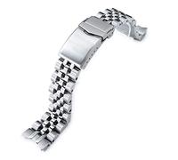 MiLTAT Angus-J Louis SS201820B064 - Correa de reloj para Seiko Alpinist SARB017, cepillado, 20 mm, hebilla en V, plata, L, Clásico