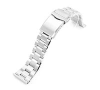 MiLTAT Banda de reloj de liberación rápida de 20 mm con extremo recto, Hexad III 316L de acero inoxidable cepillado V-cierre, Metálico, Man's size, Deporte