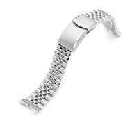 MiLTAT Correa de reloj de 20 mm compatible con SEI Alpinist SARB017, Super-Jub II 316L de acero inoxidable con cierre en V, plata, L, Clásico