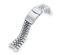 MiLTAT Correa de reloj de acero inoxidable Super-J Louis 316L de 22 mm para Orient Kamasu, cierre en V cepillado