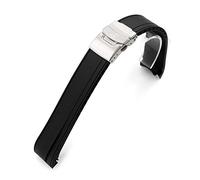 MiLTAT Correa de reloj de caucho StrapXPro Compatible con Seiko 5 Sport 5KX SRPD55 GMT SSK001, Negro, Tamaño Hombre, Caucho, ágata