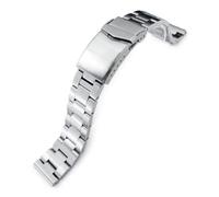 MiLTAT Correa de reloj Super-O Boyer de 19 mm, extremo recto, acero inoxidable 316L cepillado, Man's size, Ágata