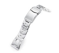 MiLTAT Correa universal de reloj Rollball de 22 mm, extremo recto, acero inoxidable 316L cepillado, cierre en V, Man's size, Acero inoxidable, Ágata