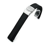 MiLTAT StrapXPro - Correa de reloj de goma negra compatible con Seiko Prospex SRP777 y King Turtles SRPF77