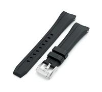 MiLTAT Wheels FKM - Correa de reloj de goma compatible con Orient Kamasu, liberación rápida de 22 mm, color negro