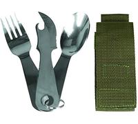 Miltec - Juego de 3 cubiertos de acero inoxidable, unisex, talla única