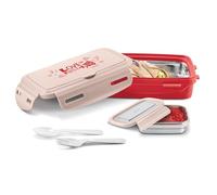 MILTON Aroma Tiffin Big I - Caja interior de acero inoxidable, aislamiento de poliuretano, 500 ml, a prueba de fugas, con cierre lateral, para la escuela, color rojo