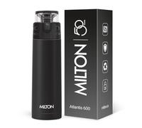 Milton Atlantis 600 Termosteel Botella de Agua Aislada 500ml Negro | Caliente y Fría | A Prueba de Fugas | Botella de Oficina | Deportes | Hogar | Cocina | Senderismo | Viajes | Fácil de transportar |
