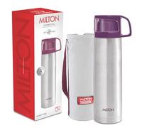 MILTON Botella de agua fría y caliente Glassy 1000 Termoacero 24 horas con tapa para taza | A prueba de fugas | Botella de oficina | Botella de gimnasio | Inicio | Cocina (Púrpura, 1000 ml | 34 oz)