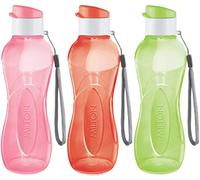 MILTON | Botella de Agua Reutilizable 12 Oz | BPA Free | Con Práctica Correa de Mano | Set Botellas Plástico | Boca Ancha | Para Ciclismo, Gimnasio, Colegio