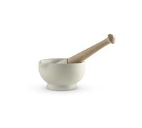 Milton Brook MB947002 Añade más sabor a las comidas con este mortero sin esmaltar, ideal para moler sin complicaciones, porcelana vitrificada con mango de madera de haya, color blanco