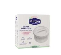 MILTON Combi Microwave Or Cold Water Steriliser in White - Fits Five Wide Neck Bottles of Any Brand