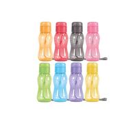 MILTON Paquete de 8 botellas de agua para niños de 6 onzas para la escuela, tapa abatible sin fugas, botella de agua deportiva portátil para adultos, correa de transporte, recuerdos de fiesta para