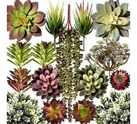 miltonson Juego de 16 Plantas suculentas Artificiales, de 4,1 a 17 cm, Textura Realista, Cactus de Aloe sintético
