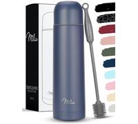 Milu Botella Termo de Acero Inoxidable - 1L, 750ml, 500ml - Termo de Doble Pared, Libre de BPA, Para Transportar Café, Té, Agua (Azul Marino, 500 ml)